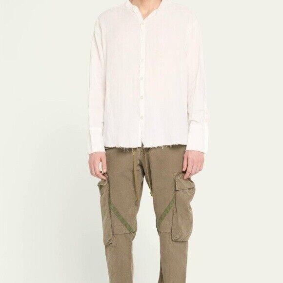 Greg Lauren Classic White Linen The Studio Shirt Sz 6 - Picture 6 of 10